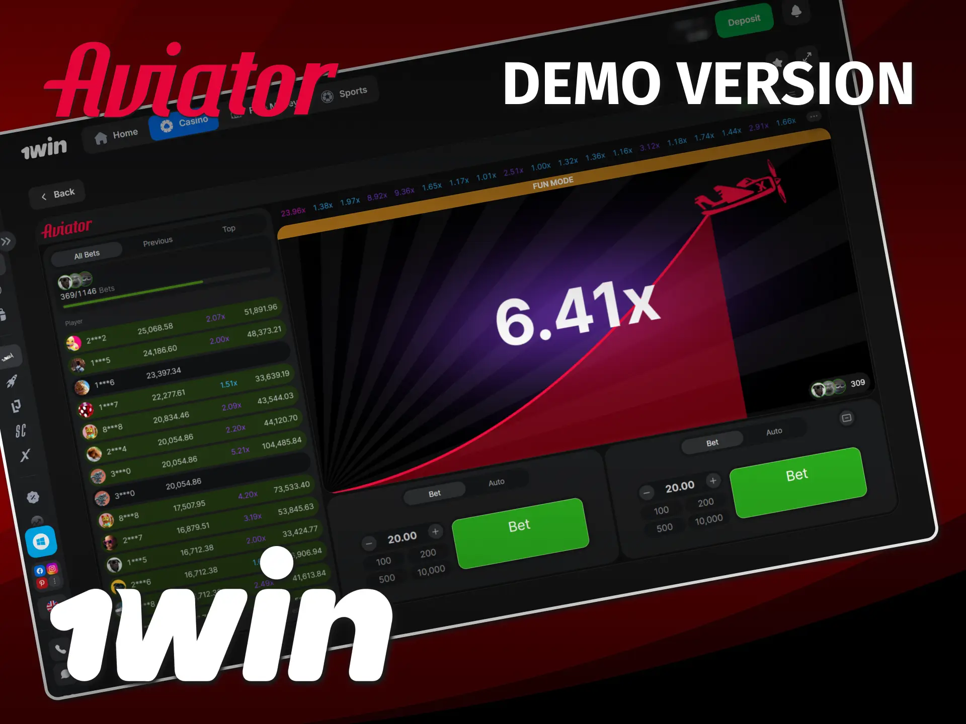 Use the 1Win Aviator demo to practice winning in Kenya.