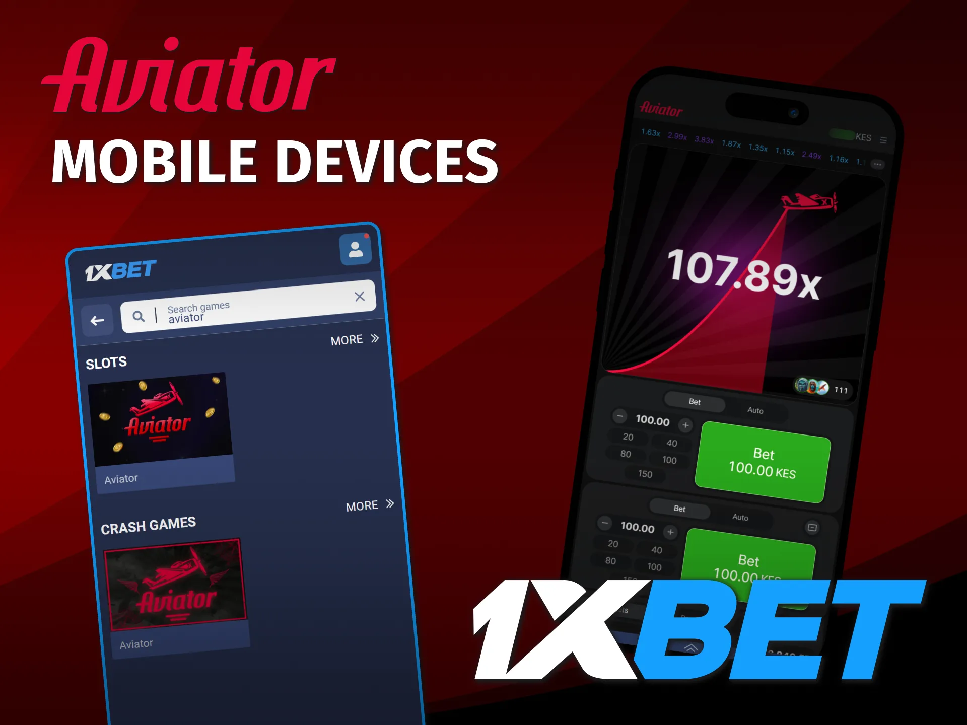 Access all 1xBet Aviator features on your phone in Kenya.