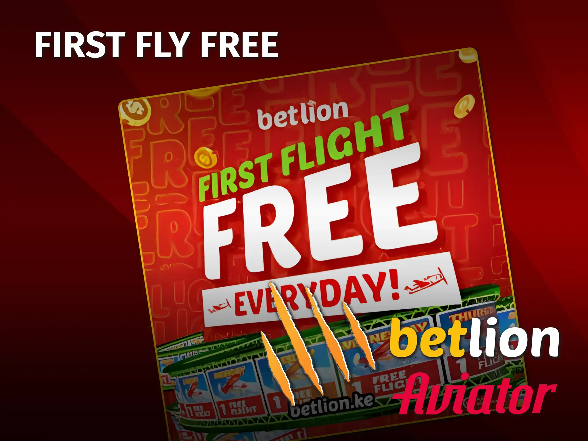 Claim your free first Aviator bet at BetLion Kenya official.