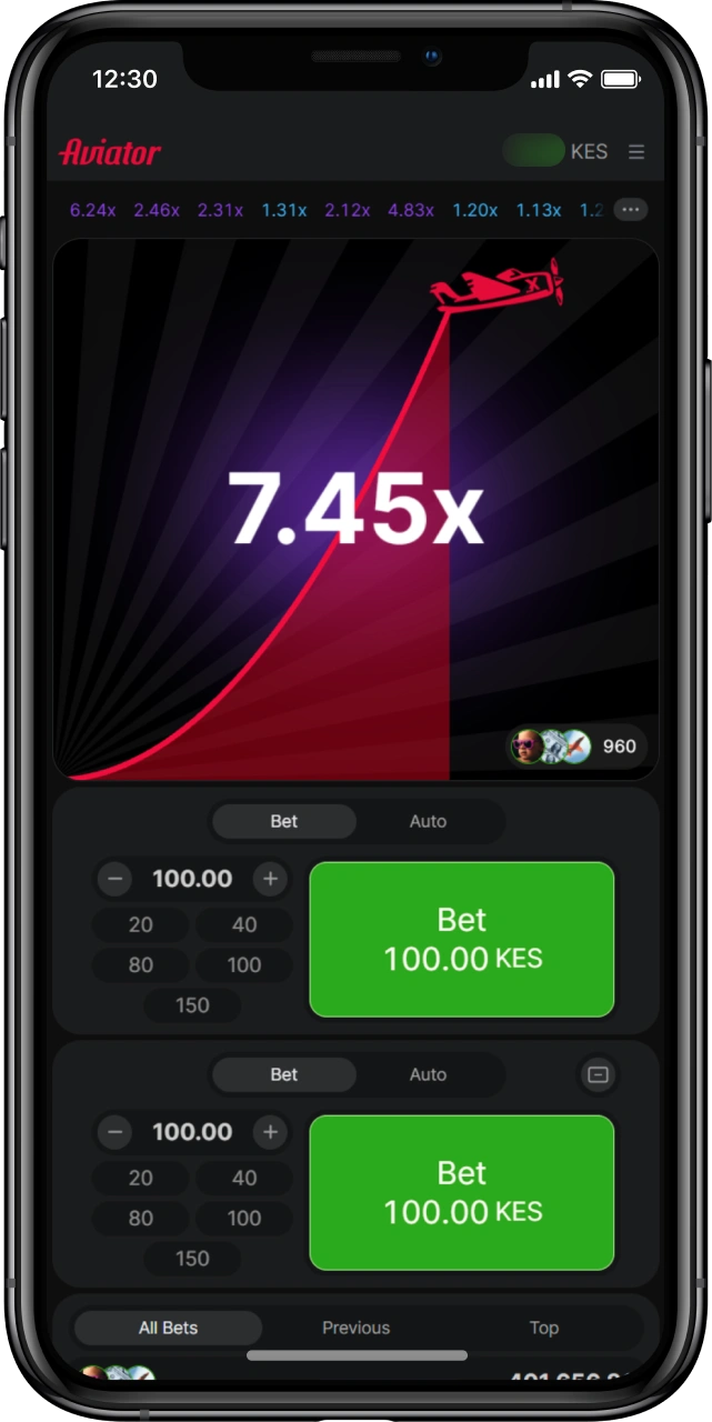 Watch the interface during the gameplay in Aviator Kenya.