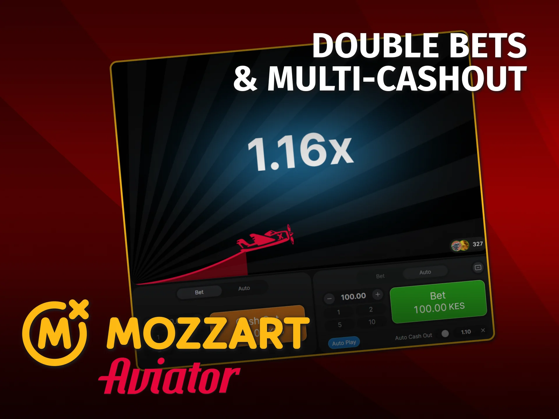Split your Aviator bet to balance risk at MozzartBet Kenya.