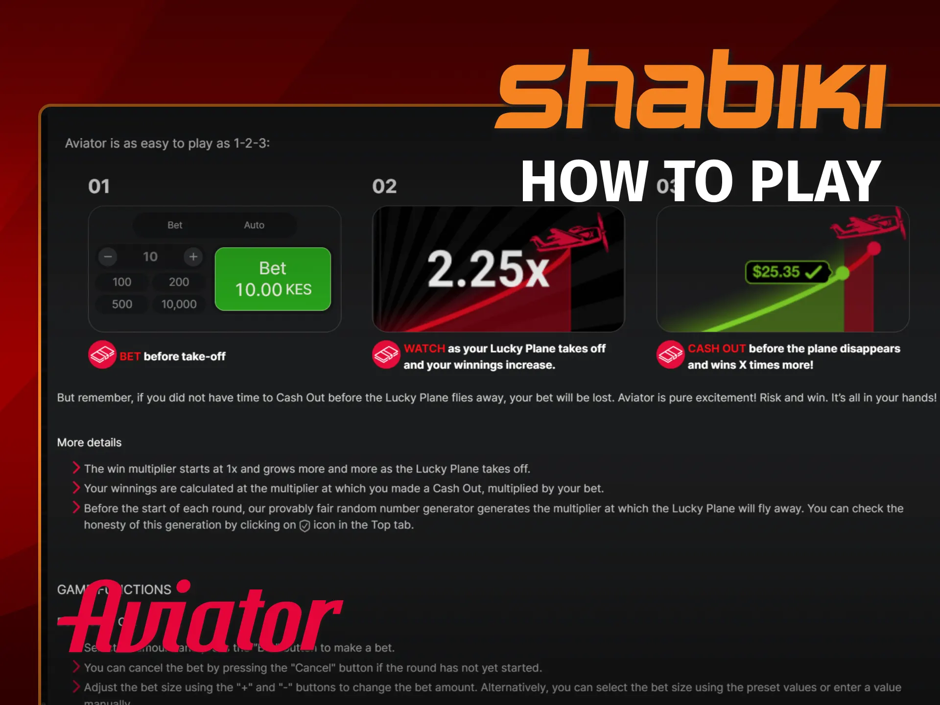 Enjoy Shabiki Aviator's simple gameplay and big rewards in Kenya.